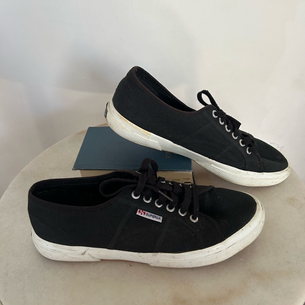 Superga black canvas sneaker Size 10